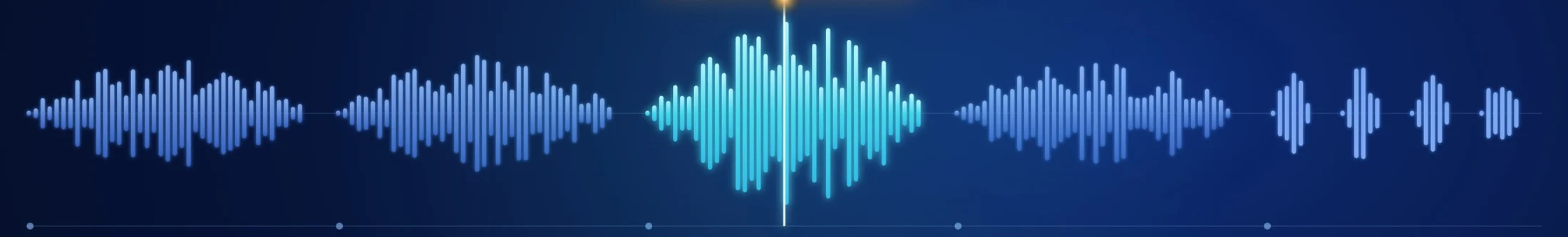 Voice waveform with ad slots around the payment broadcast