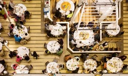 Food court seen from above