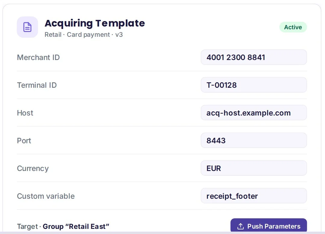 Acquiring parameter template
