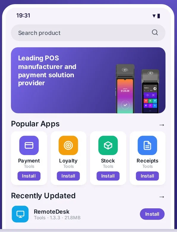 App Cloud storefront on a terminal