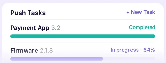 Push tasks with progress