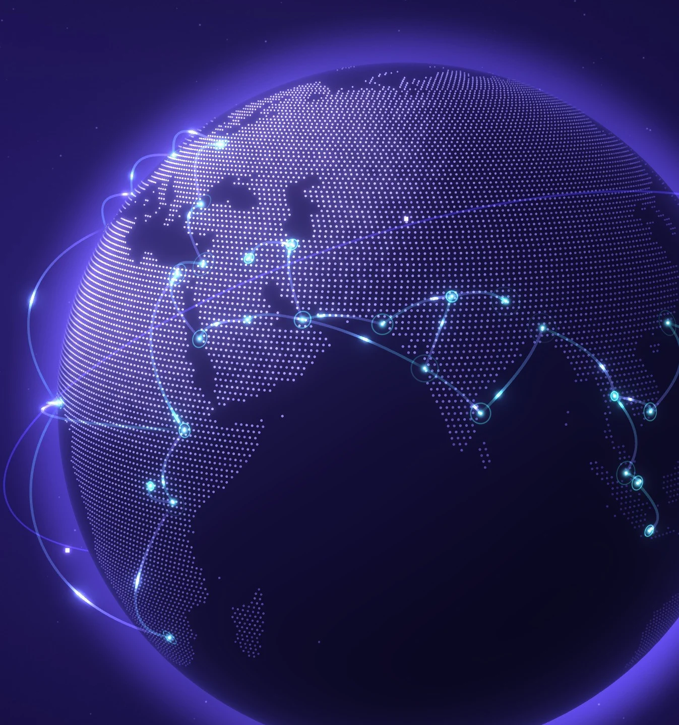 Glowing globe with connected terminals