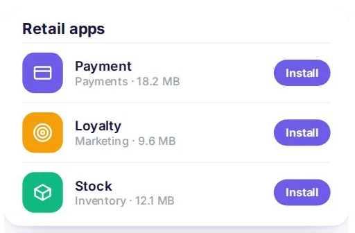 Retail apps list