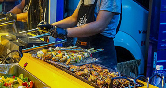 Sound box at a food stall